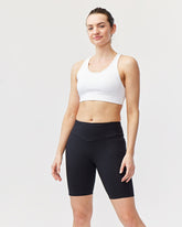 Black Goal Five Go Again Bike Short 8" for training, featuring a snug fit and athletic design for active wear.