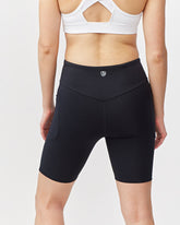 Black Goal Five Go Again Bike Short 8-inch training shorts with a fitted waistband and athletic design.
