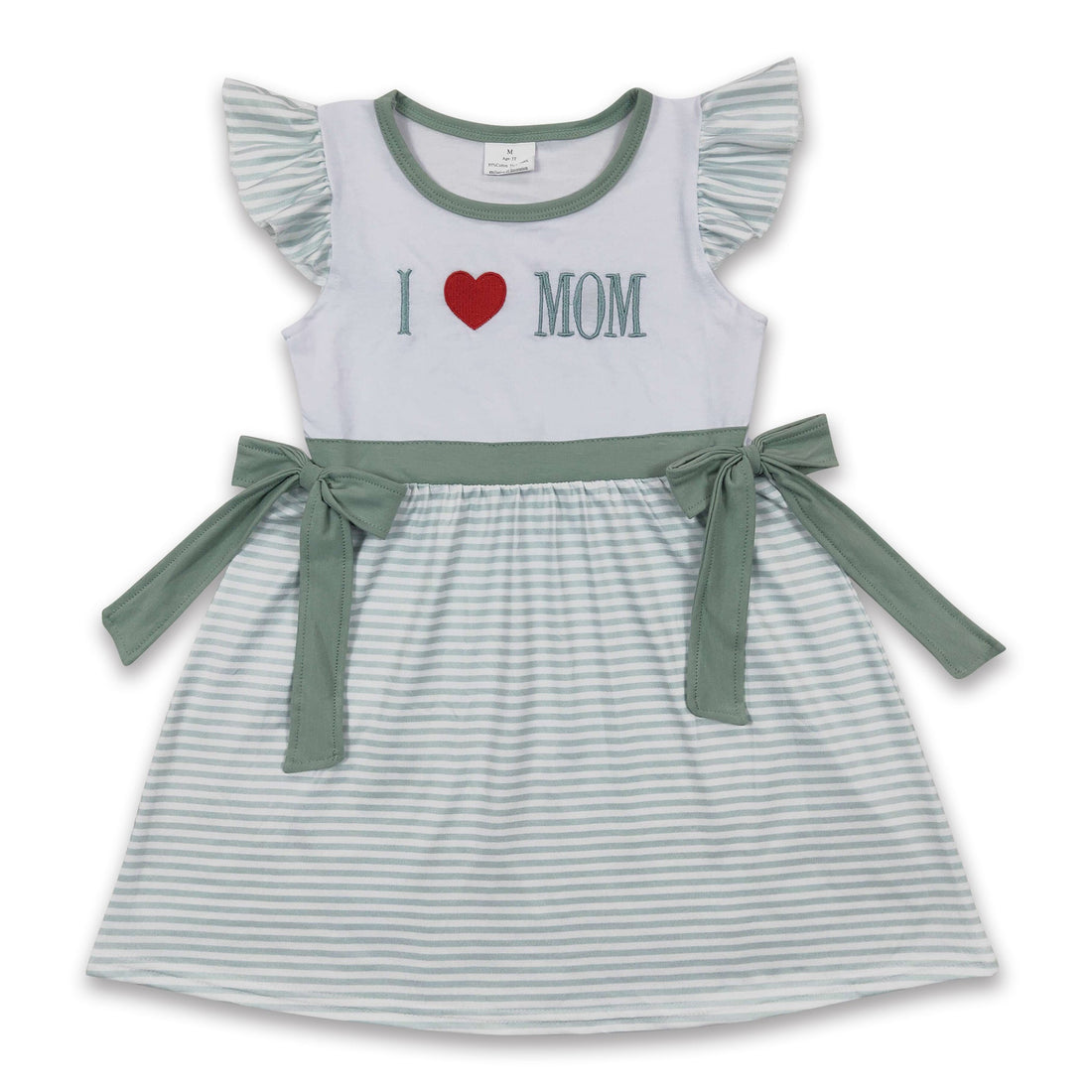 I love MOM embroidery stripe mother&