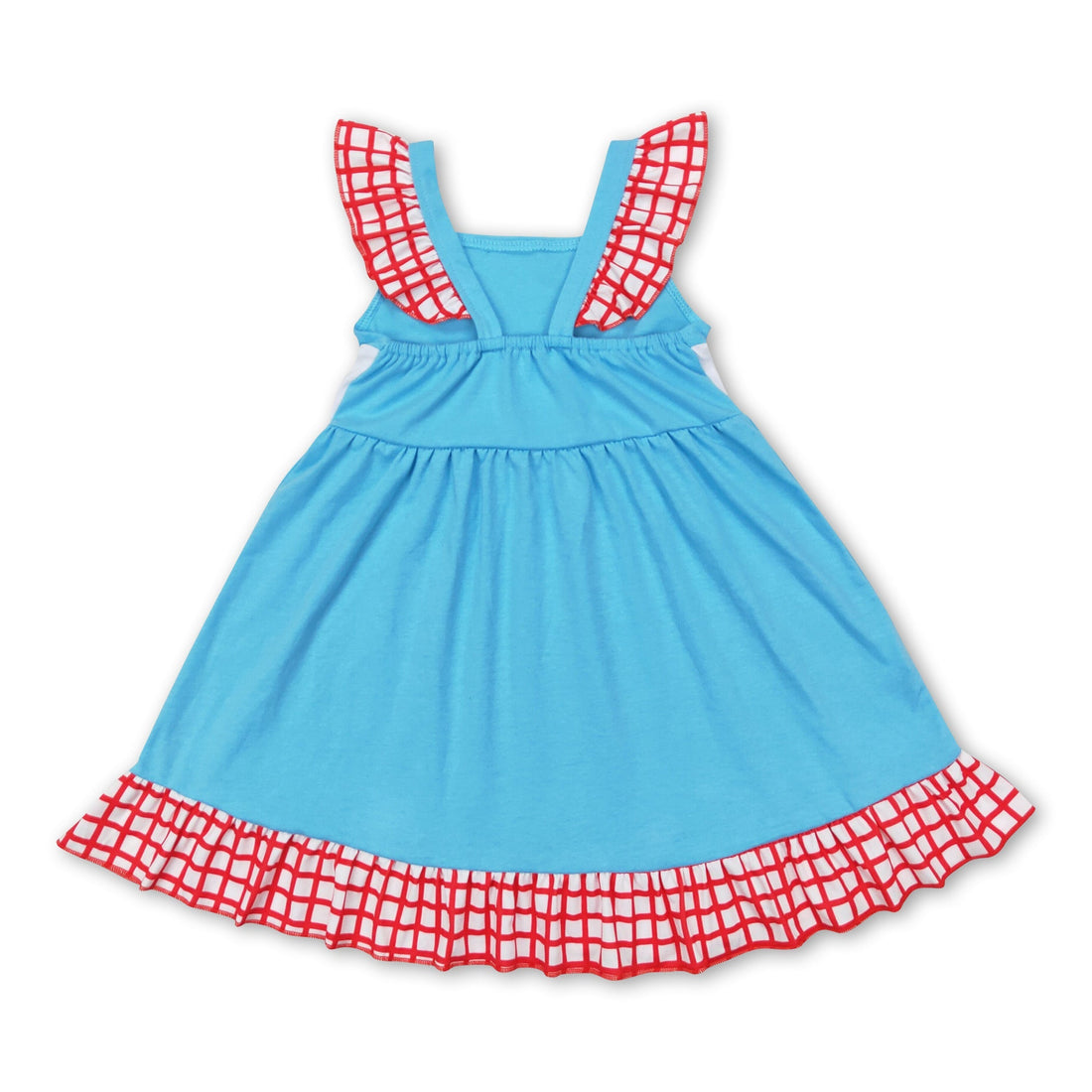 I love mom light blue plaid ruffle girls mother&