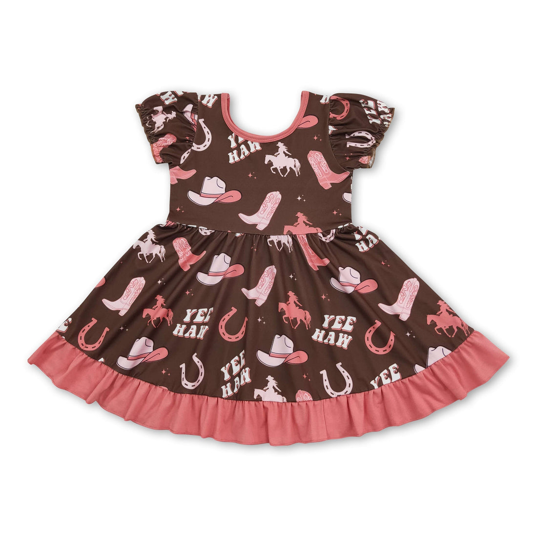 Horseshoes boots hat western girls dresses