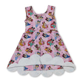 Pink sleeveless princess dress for girls by Mini Rodeo, perfect for summer athletic and casual wear, with a short sleeve design.