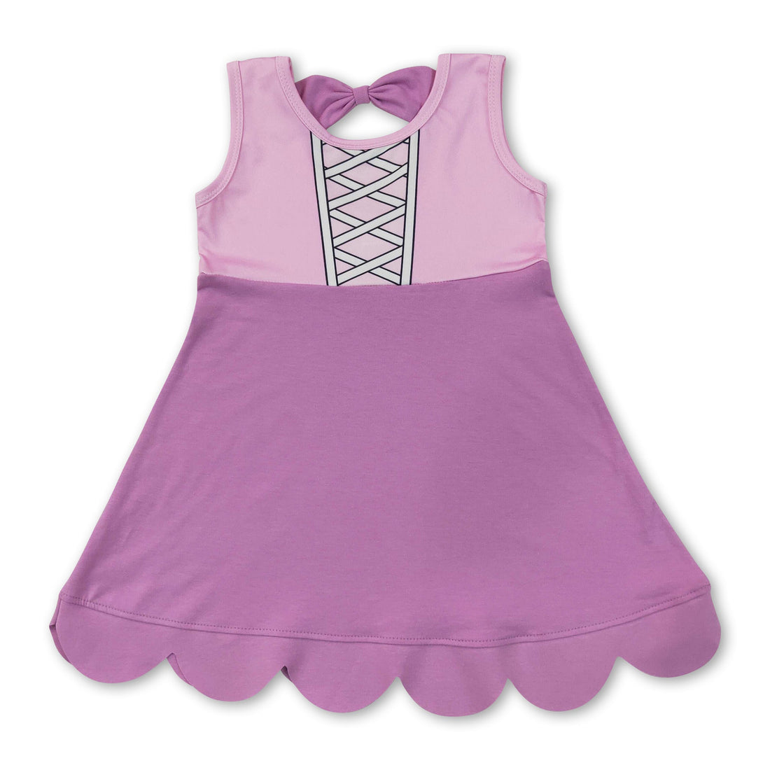 Pink sleeveless princess summer dress for girls by Mini Rodeo, featuring a cute design perfect for warm weather.