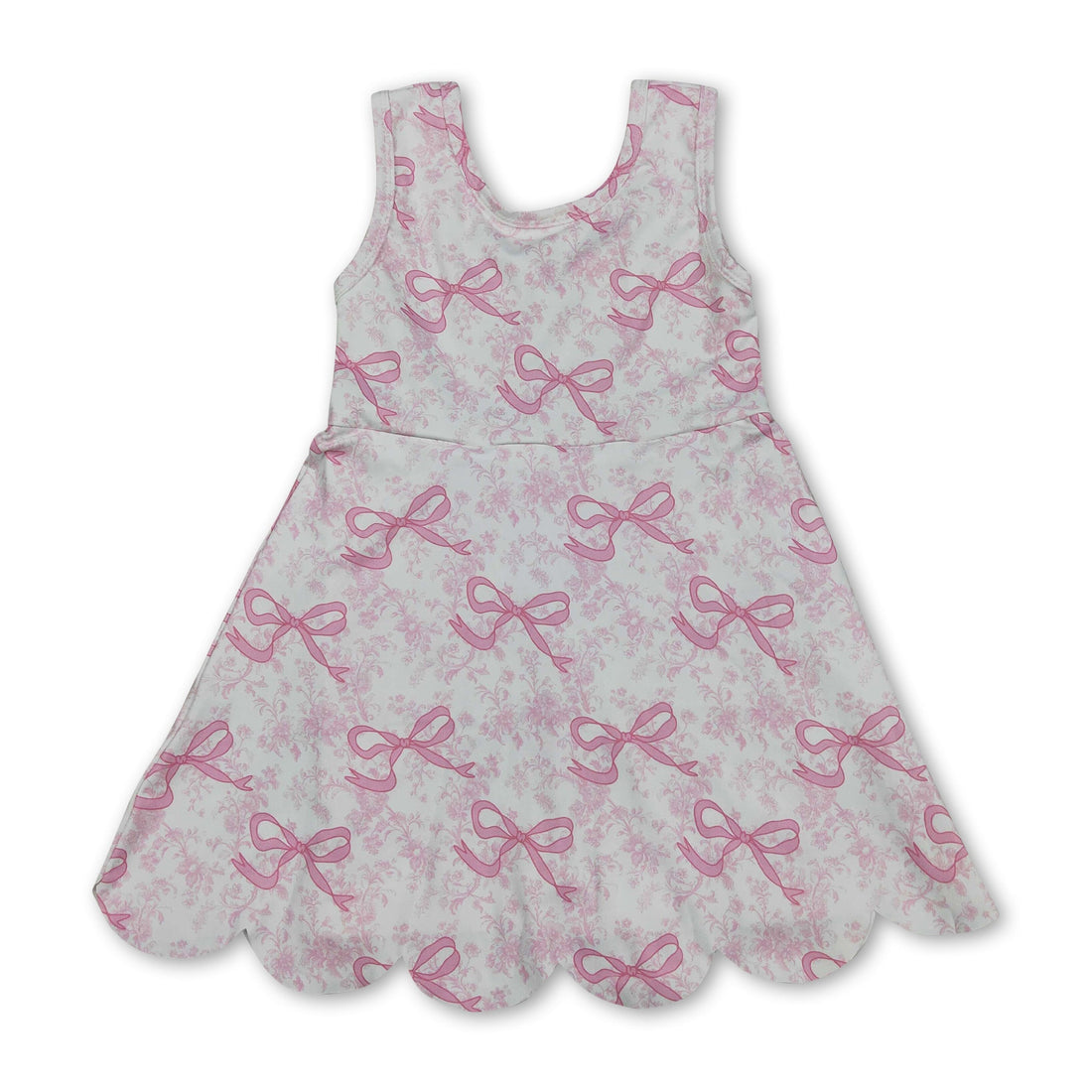 Pink floral sleeveless girls&