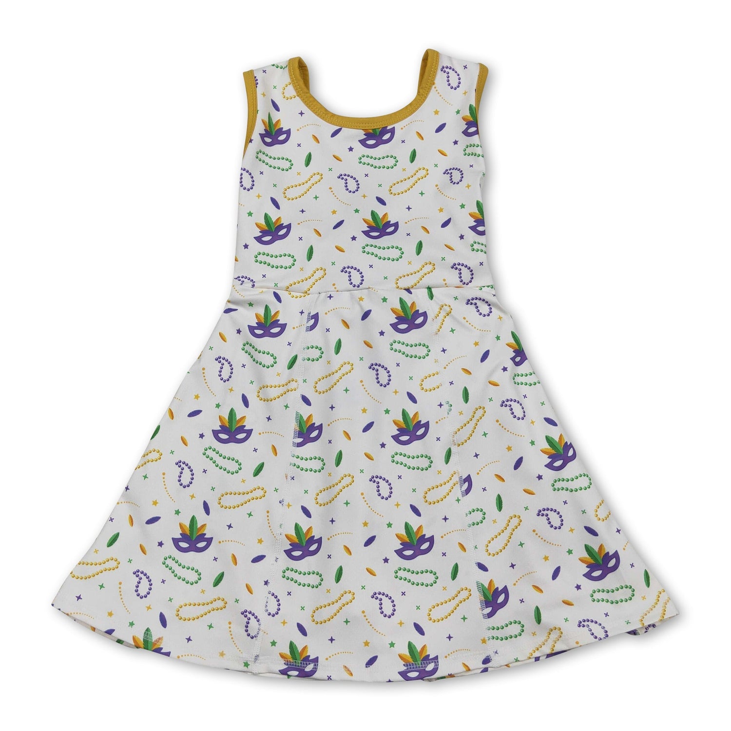Purple green yellow bracelets girls Mardi Gras athletic dress