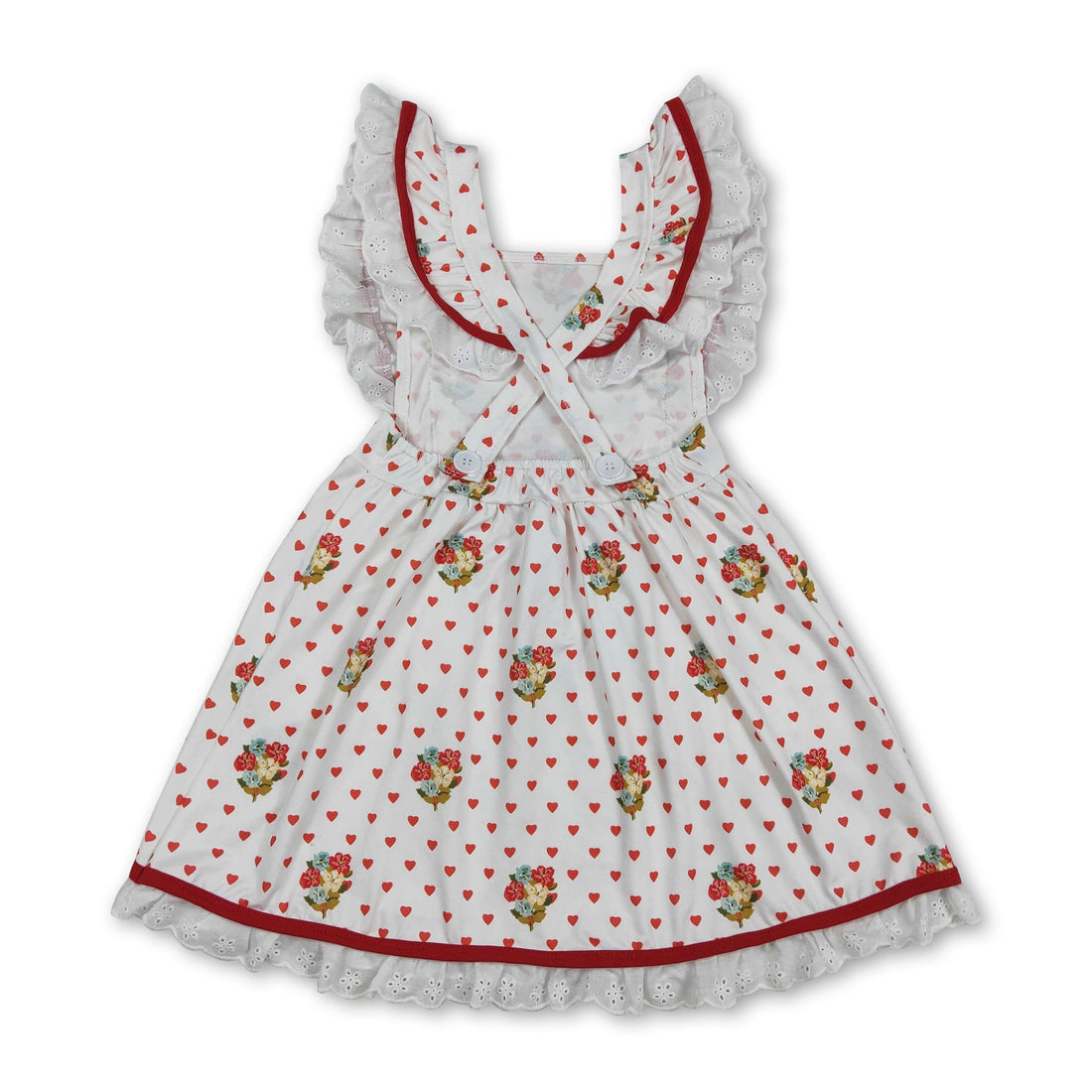 Flutter sleeves heart floral kids girls Valentine&