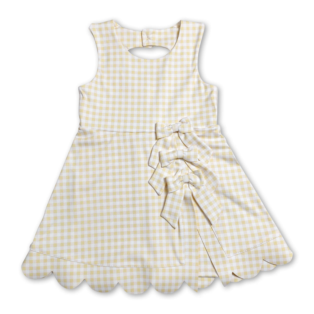 Yellow plaid sleeveless girls&