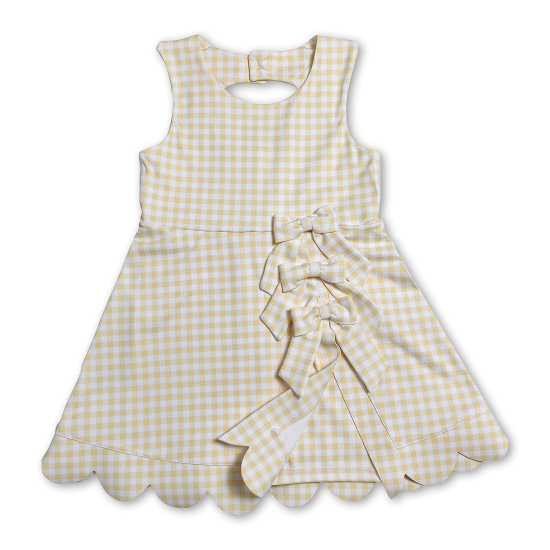 Yellow plaid sleeveless girls&