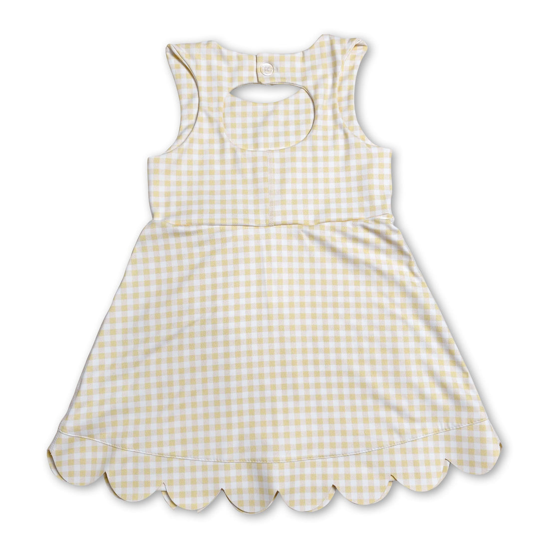 Yellow plaid sleeveless kids&