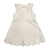 Yellow plaid sleeveless kids&