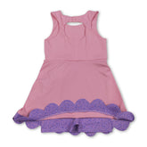 Pink sleeveless floral bow summer dress for girls by Mini Rodeo, featuring a short sleeve design and playful floral pattern.