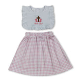Pink plaid Girl&