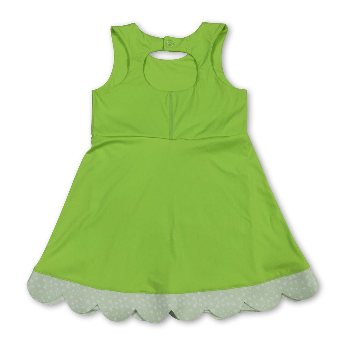 Lime green sleeveless scallop girls&
