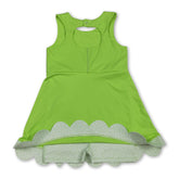 Lime green sleeveless scallop girls&