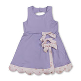 Lavender sleeveless bow scallop girls&