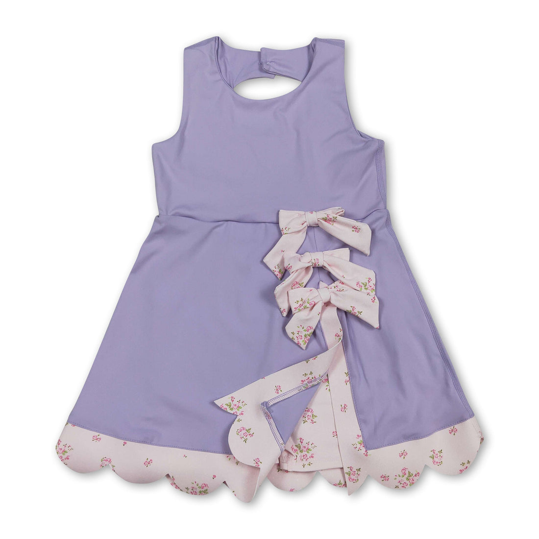 Lavender sleeveless scallop girls&