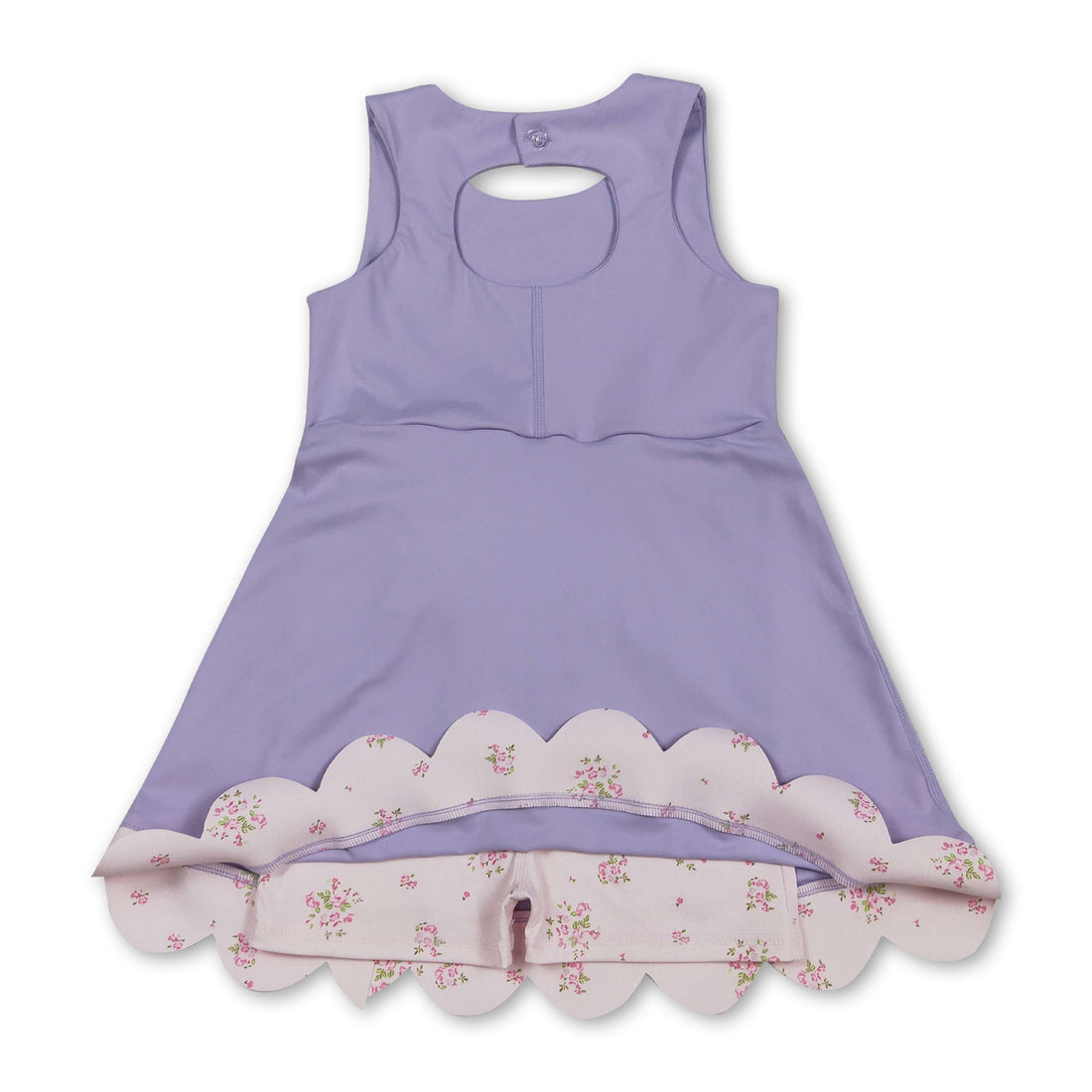 Lavender sleeveless scallop girls&