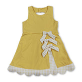 Yellow sleeveless scallop girls&