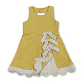 Yellow sleeveless bow scallop girls&
