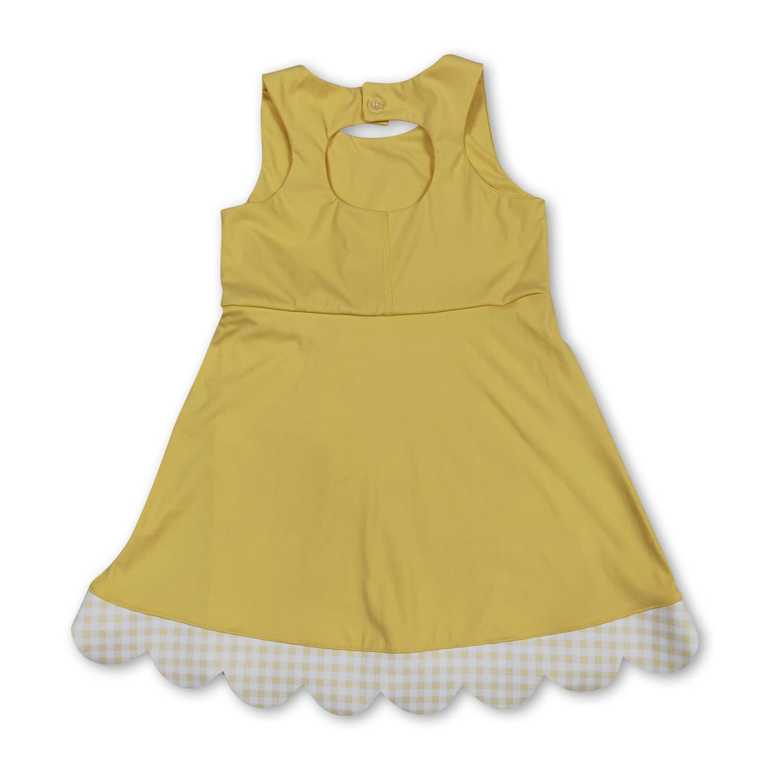 Yellow sleeveless scallop girls&