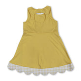 Yellow sleeveless scallop girls&