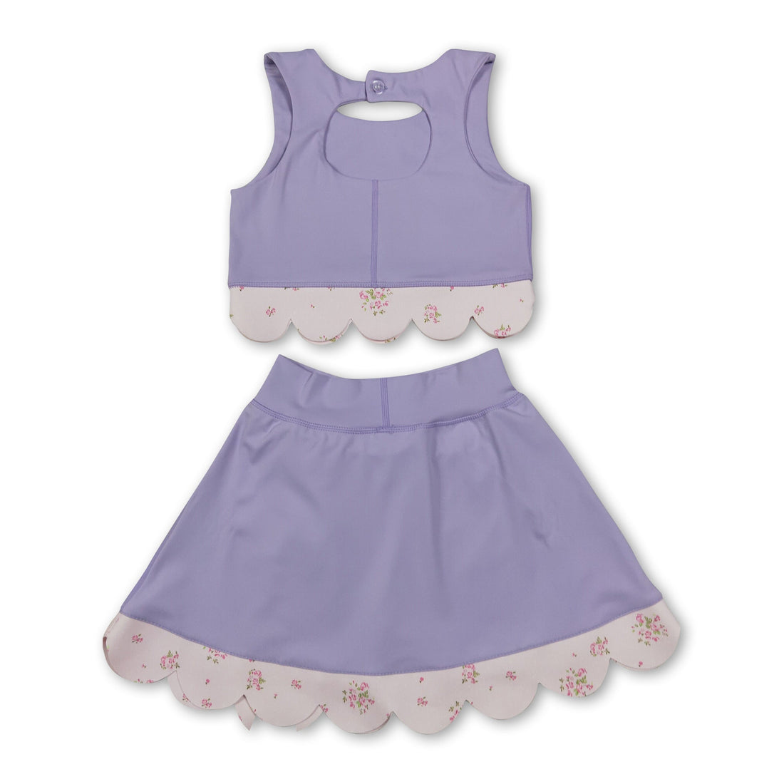 Lavender sleeveless bow scallop girls&