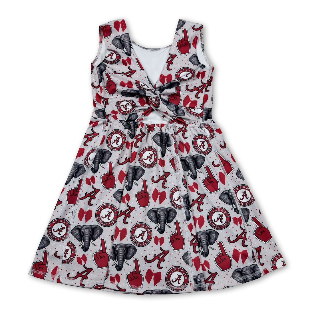 Mini Rodeo sleeveless kids girls athletic dress with elephant bow, short sleeve design, perfect for active and casual wear.