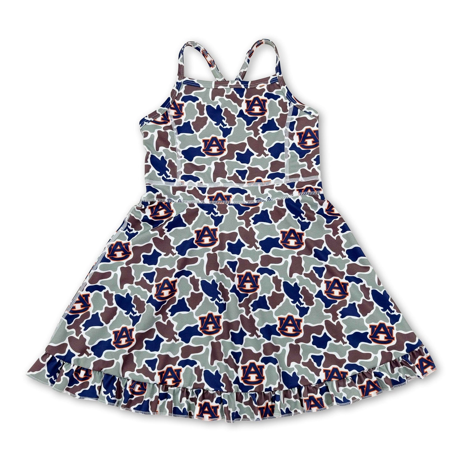 Sleeveless camo A U kids girls team athletic dress