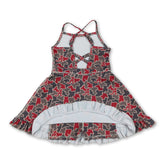 Kids girls athletic sleeveless camo dress by Mini Rodeo, featuring a short sleeve design and team sports style.