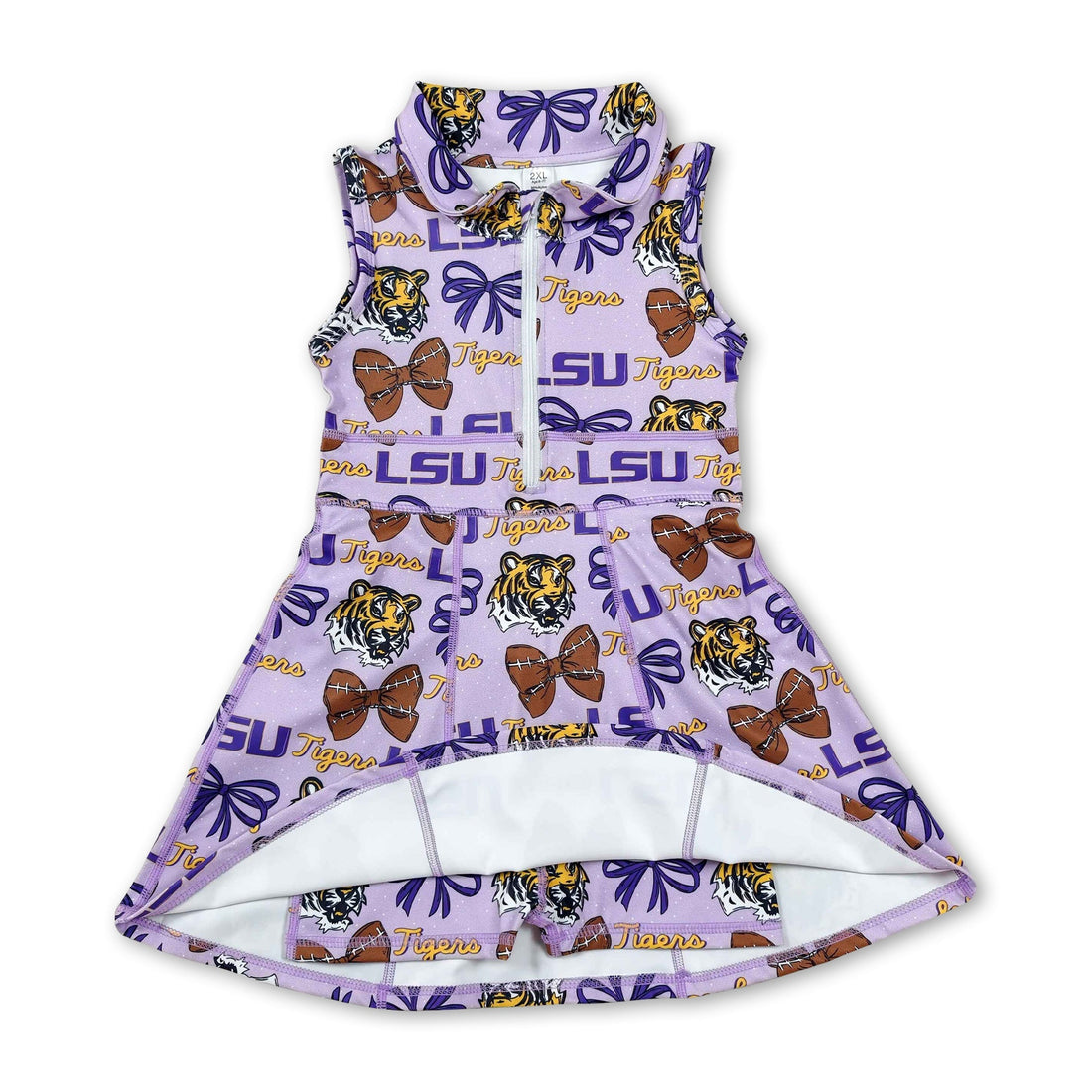 Sleeveless tiger bow football girls&