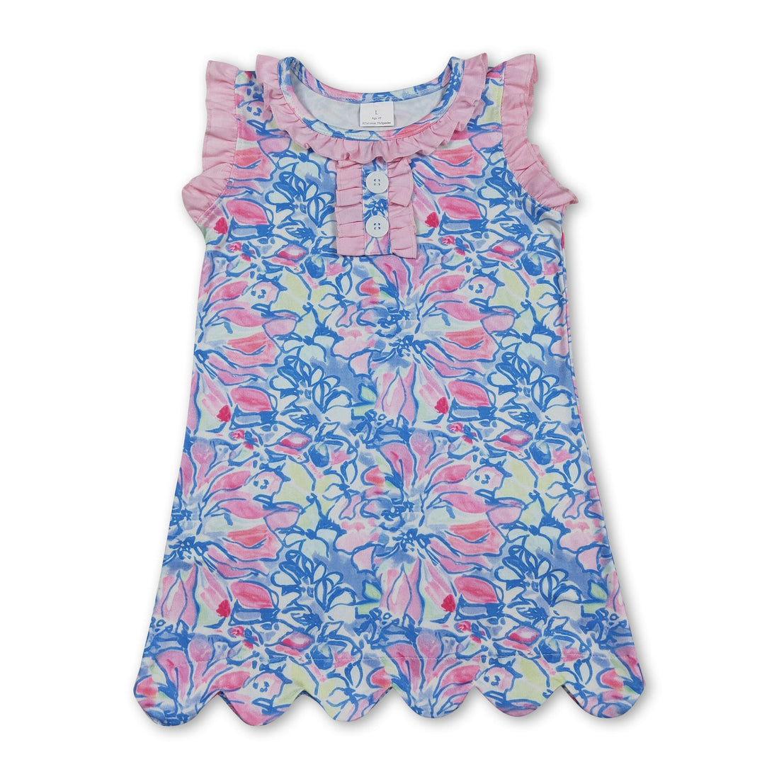 Pink ruffle floral girls&