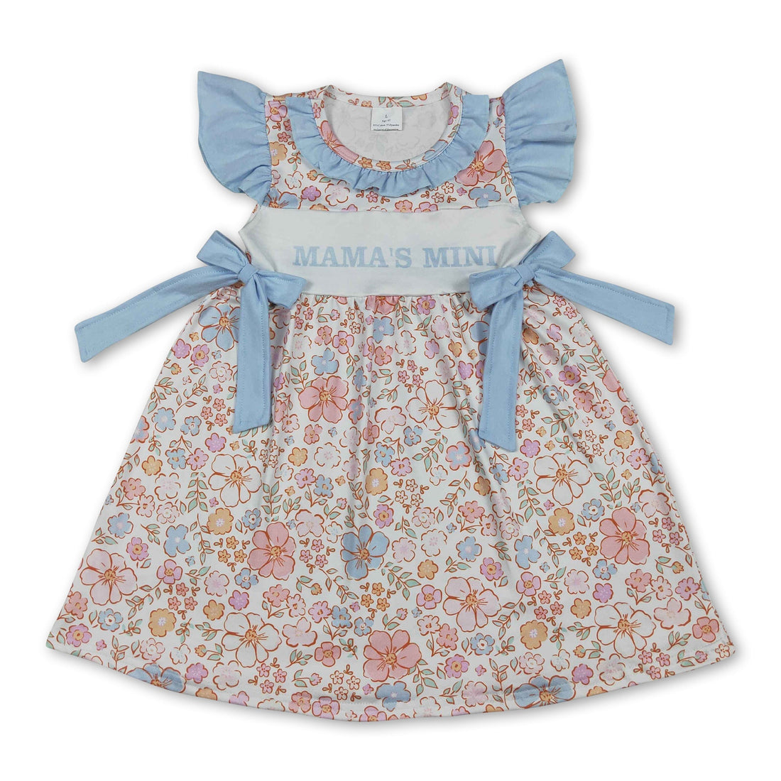 Mini Rodeo floral Flutter sleeves kids dress with short sleeves and cute design, perfect for girls&