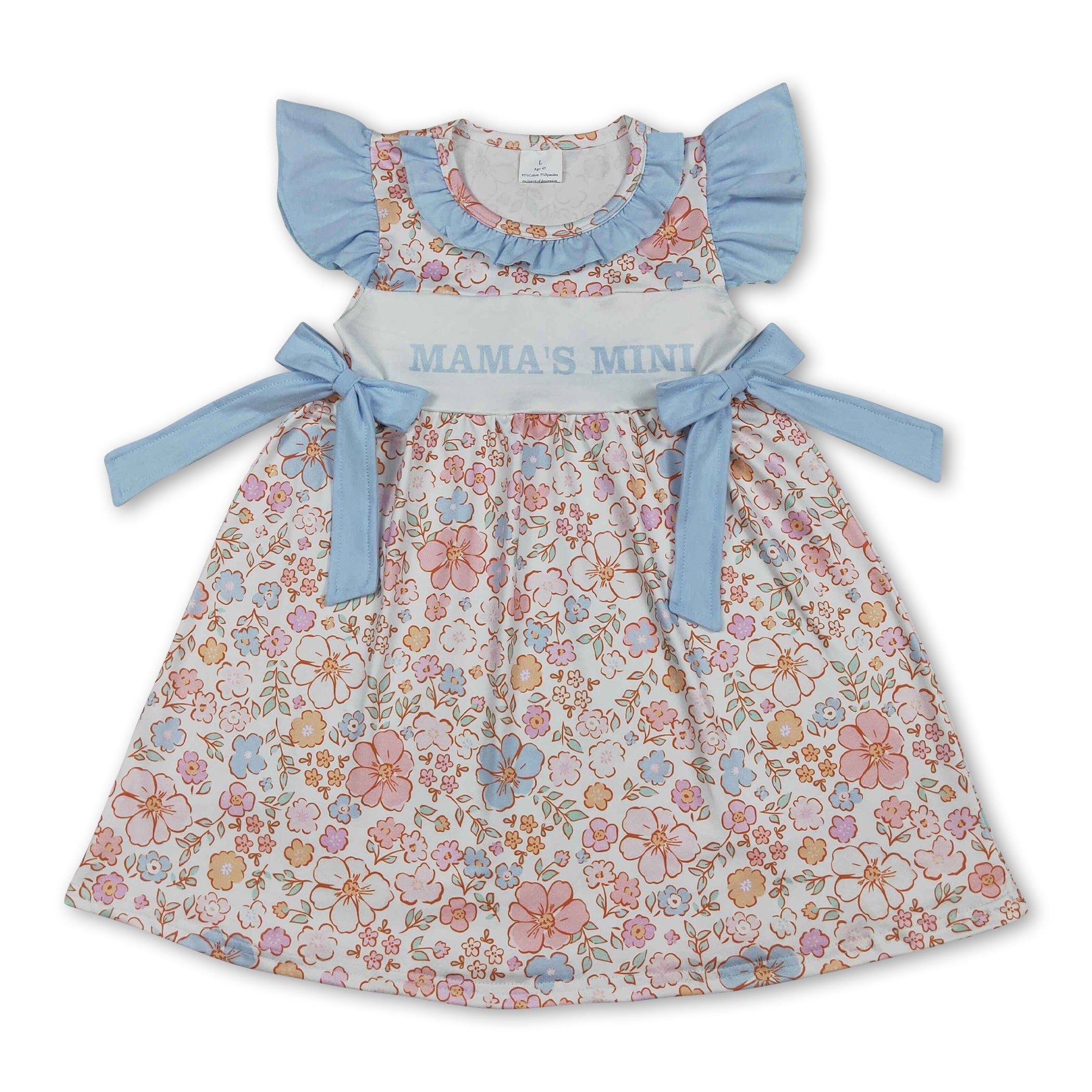 Mini Rodeo floral Flutter sleeves kids dress with short sleeves and cute design, perfect for girls&