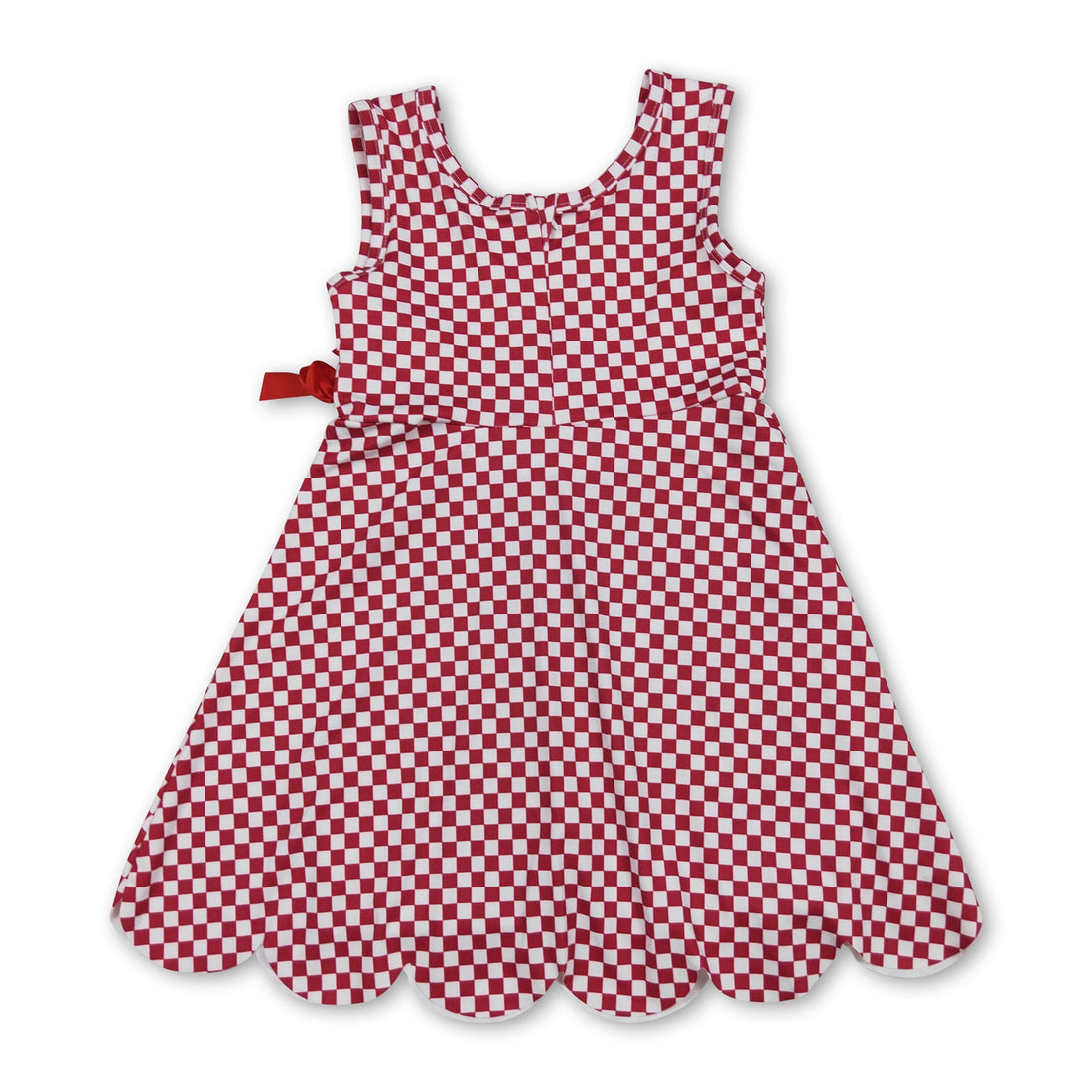 Mini Rodeo sleeveless plaid scallop bow girls&