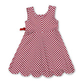 Mini Rodeo sleeveless plaid scallop bow girls&