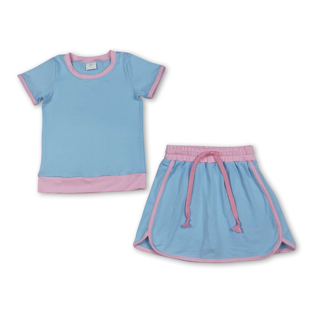 Light blue and pink cotton girls&