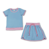 Light blue and pink cotton girls&