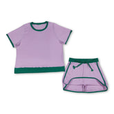 Pink and green cotton women’s top and skirt set from Mini Rodeo, stylish adult fashion outfit for women.