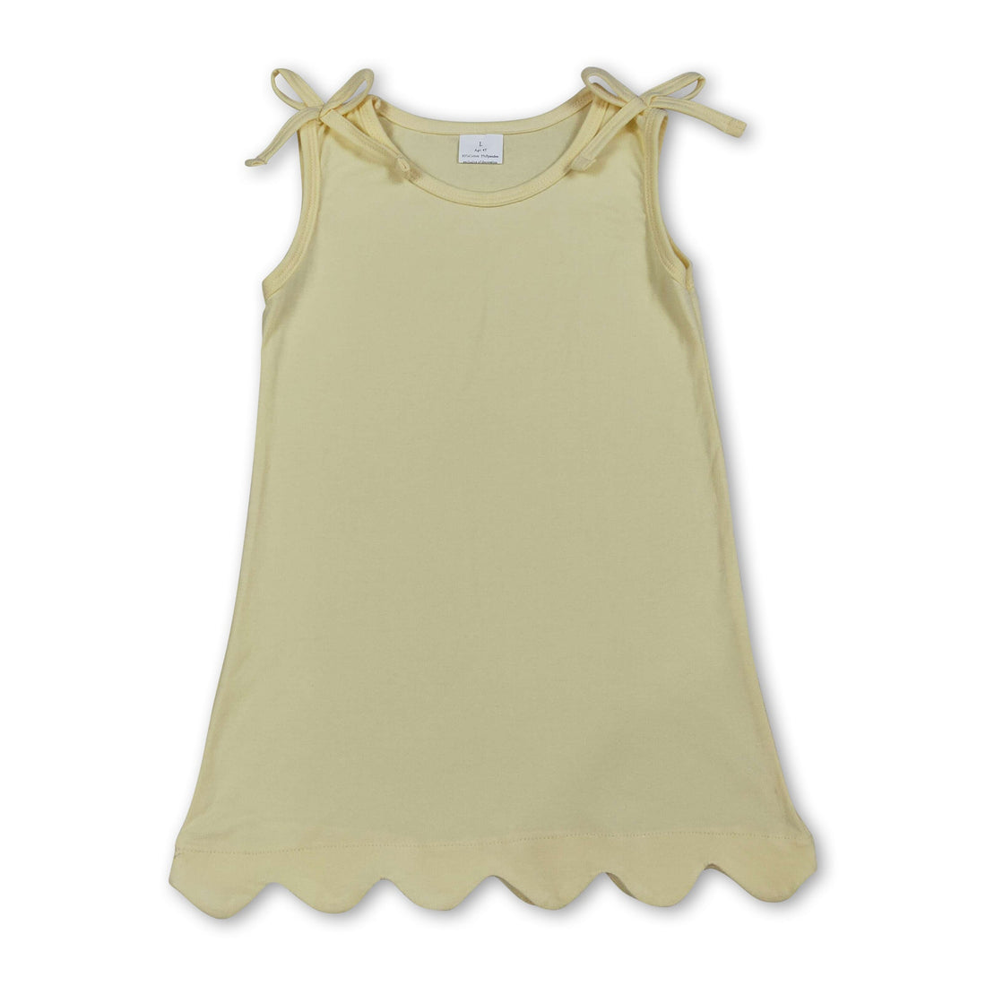 Yellow sleeveless cotton scallop girls&