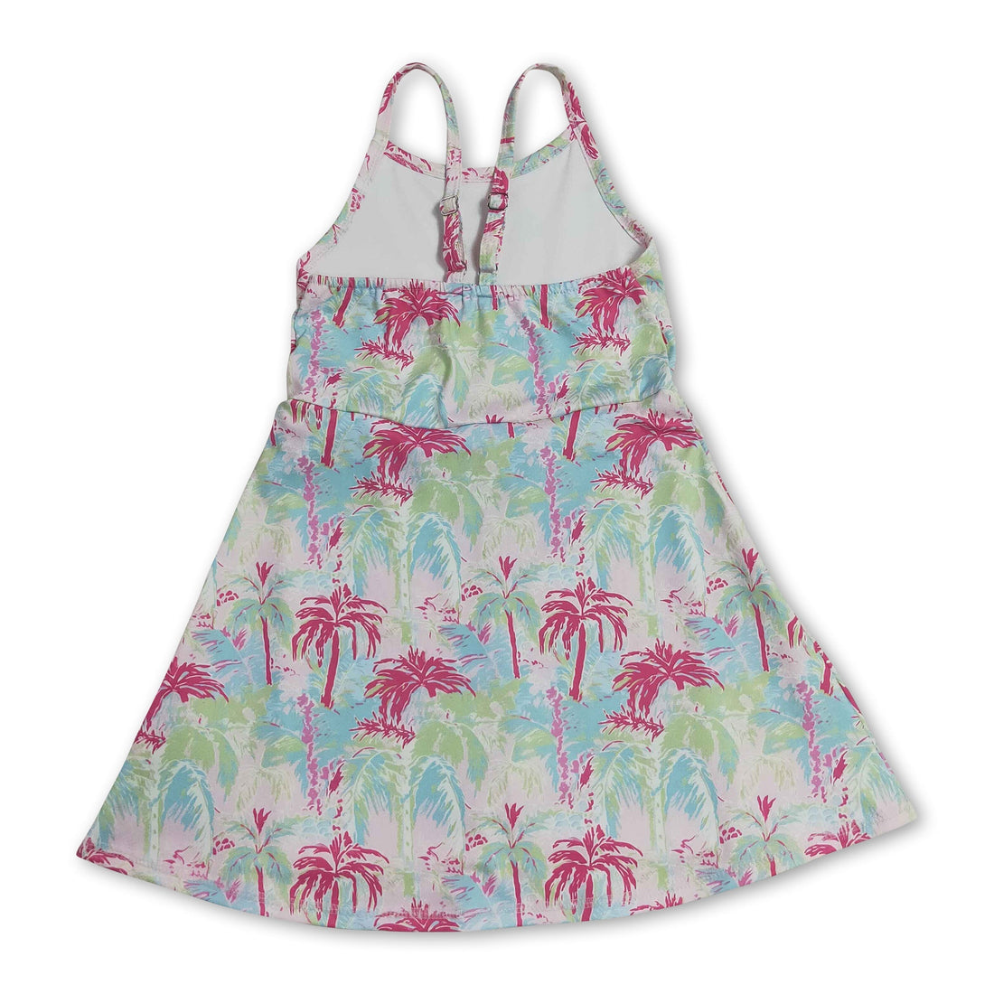 Colorful tree print short sleeve girls&