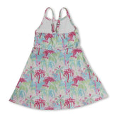 Colorful tree print short sleeve girls&