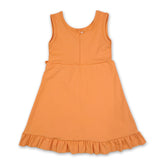 Sleeveless orange ruffle kids&