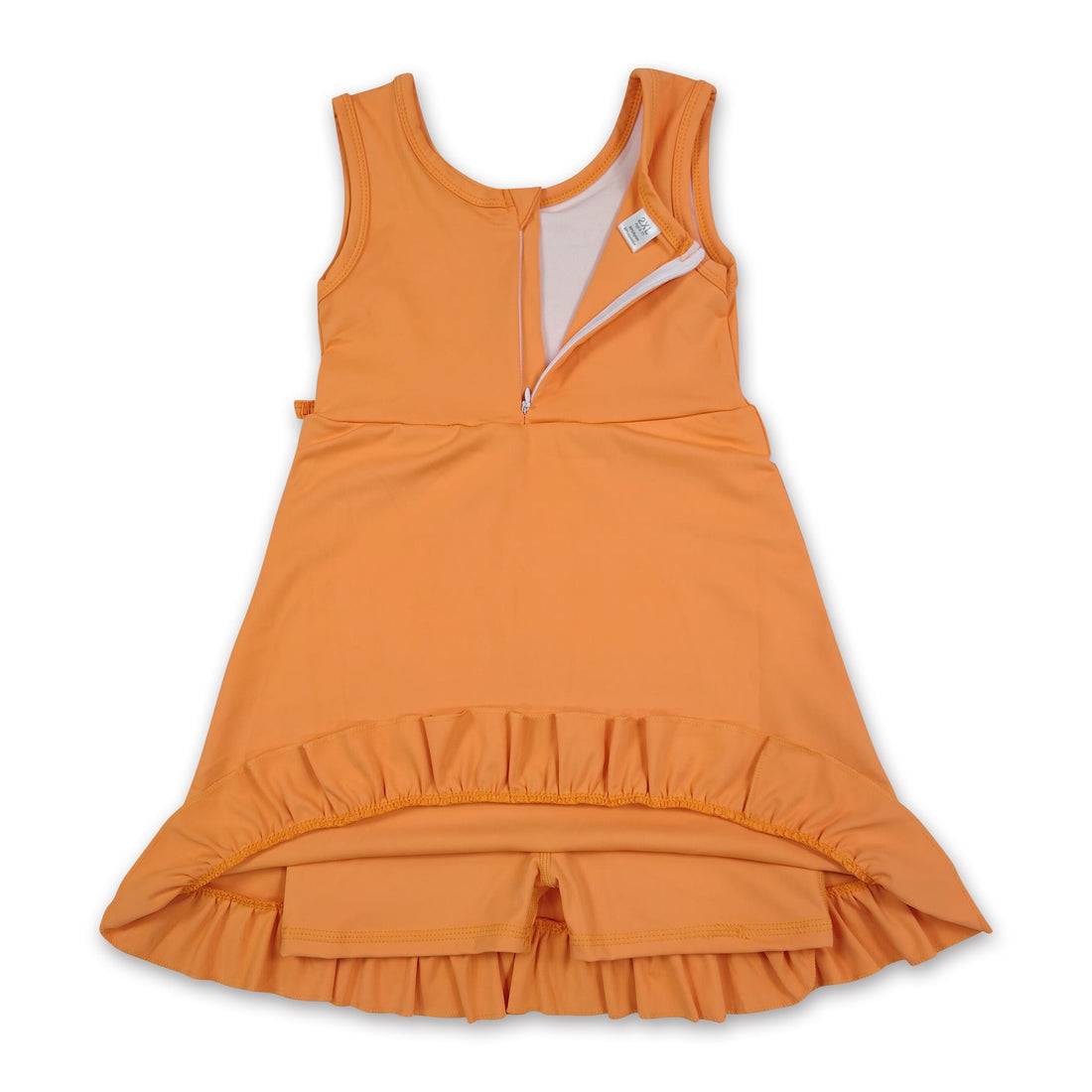 Cute sleeveless orange ruffle kids&