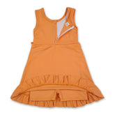 Cute sleeveless orange ruffle kids&