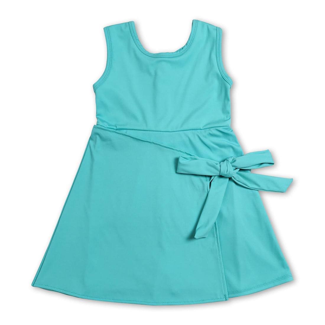 Solid sleeveless bow girls&