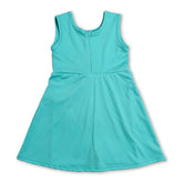 Solid sleeveless bow athletic dress for girls by Mini Rodeo, featuring a short sleeve design and comfortable, stylish fit.