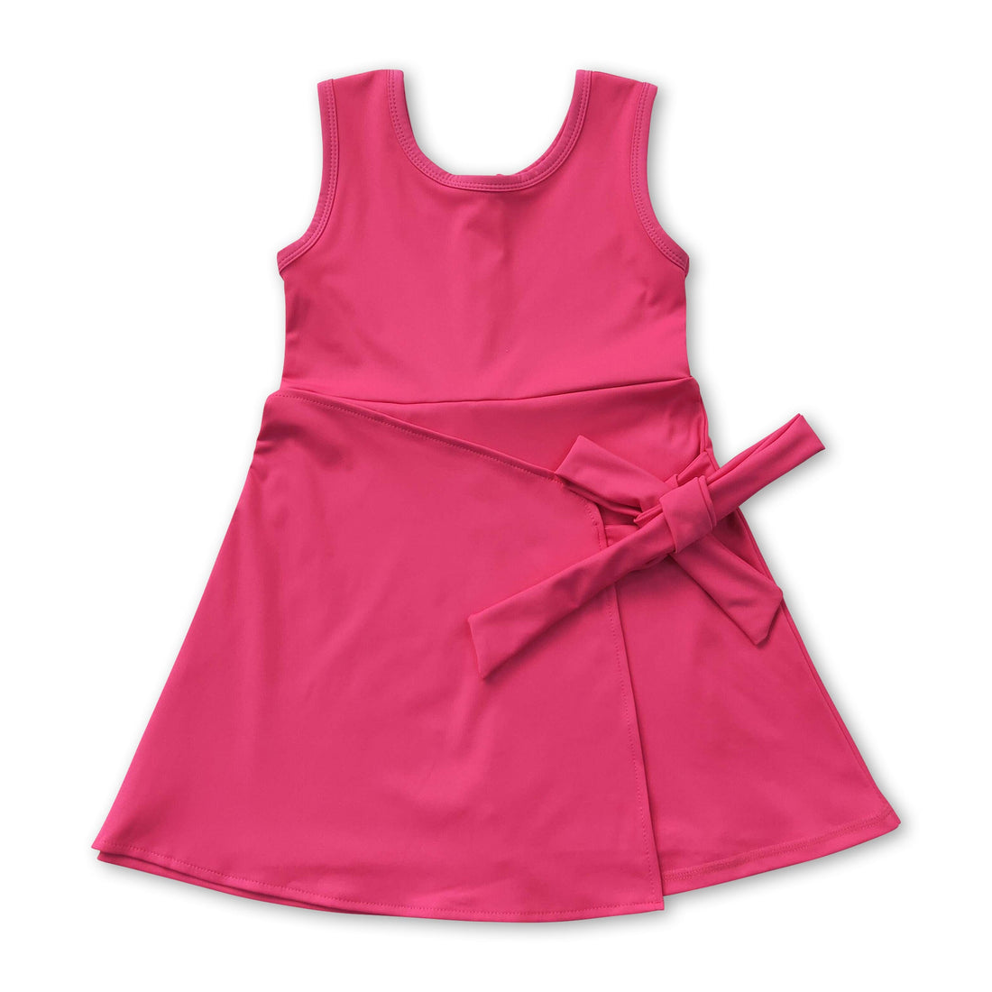 Sleeveless hot pink bow girls&