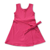 Sleeveless hot pink bow girls&