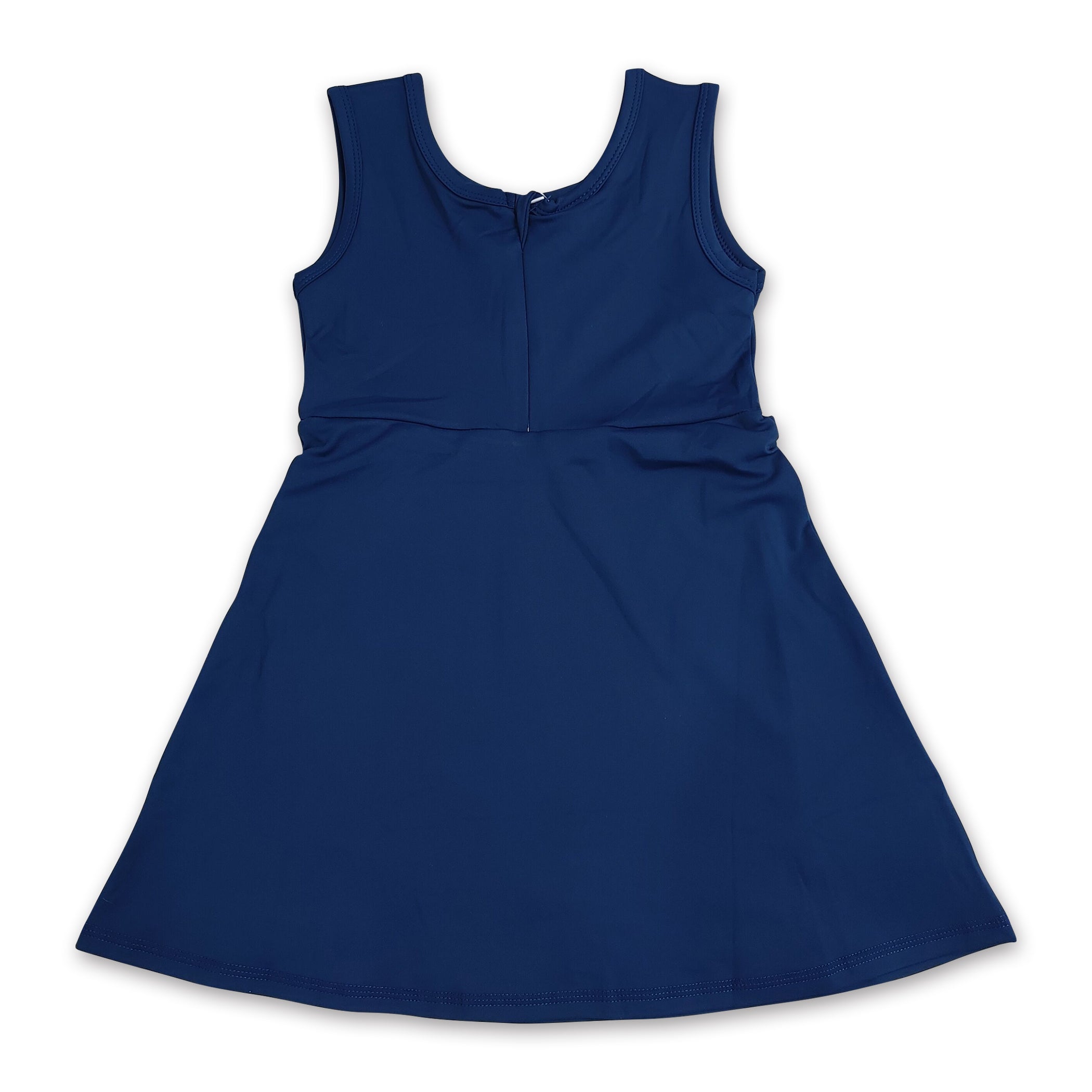 Sleeveless navy kids girls summer athletic dresses