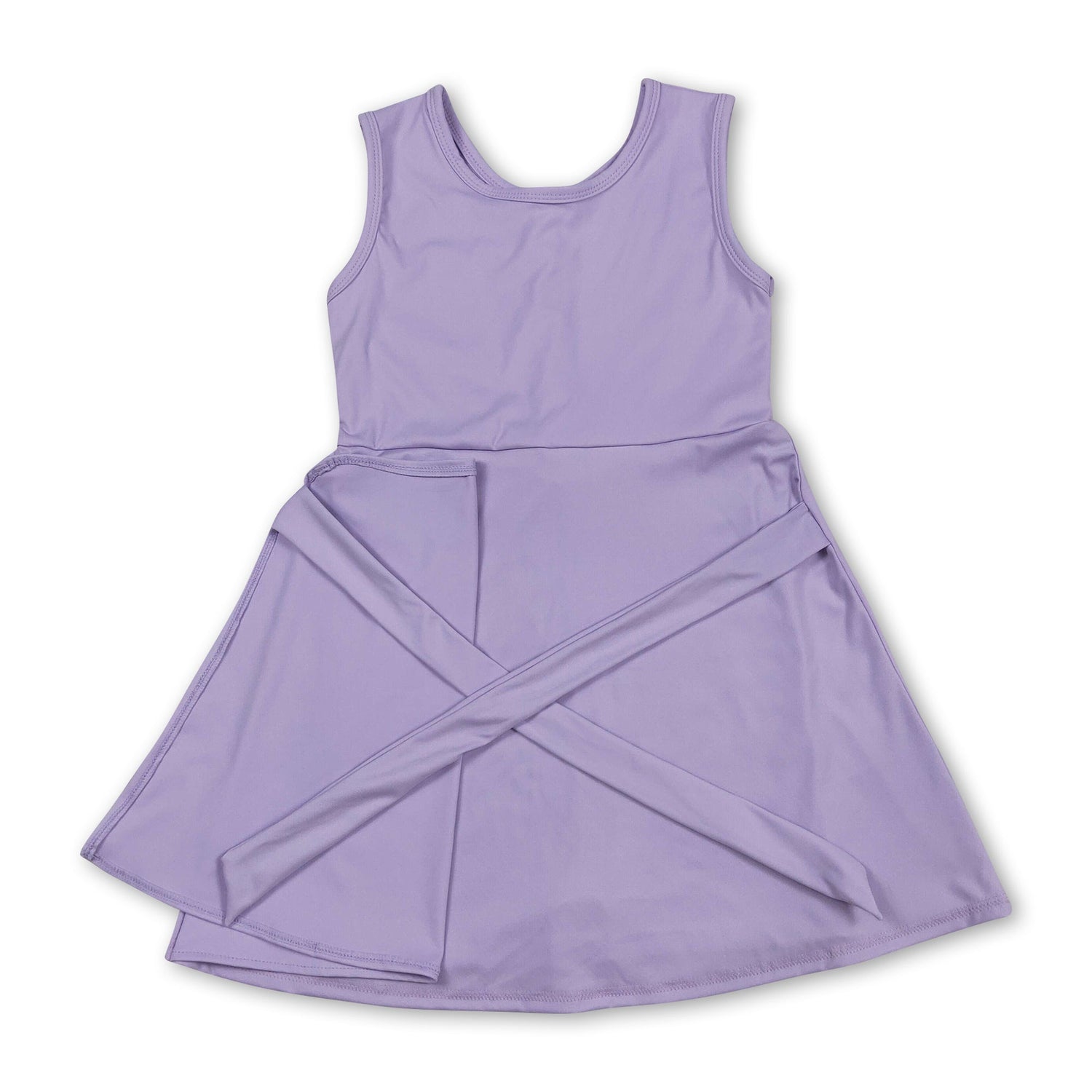 Lavender sleeveless bow kids girls athletic dresses
